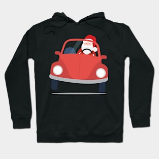 Santa Claus coming to you on his Car Sleigh this Christmas Hoodie